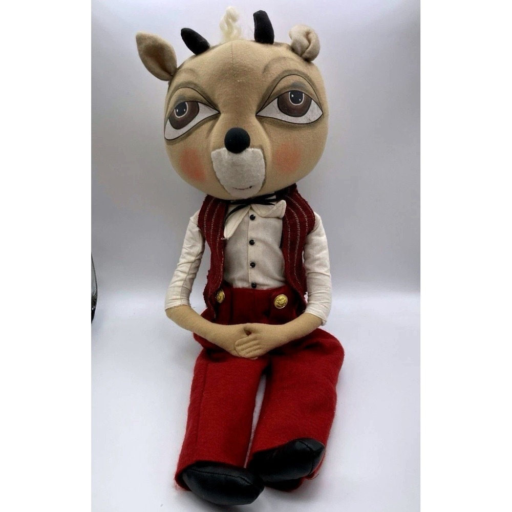 Joe Spencer Gathered Traditions  Buck Reindeer Doll Maddox 21" Christmas Decor